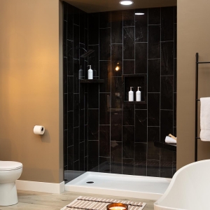 Shower Wall System in Midnight Tide Shower Wall System in Midnight Tide